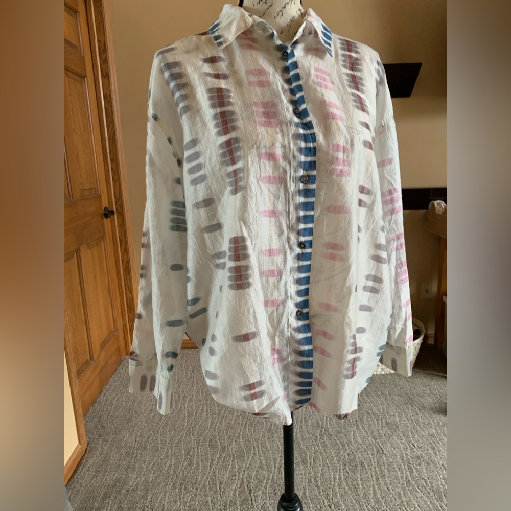 Stylish Multicolor Sheer Patterned Blouse by Patois